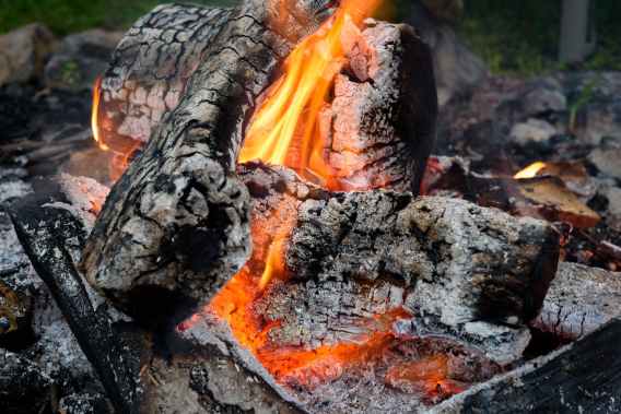 wood on fire
